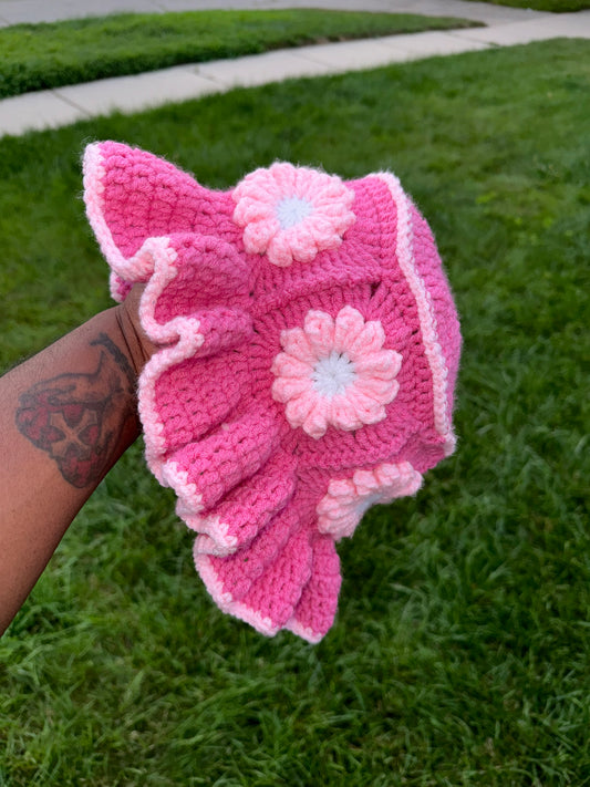 Custom Flower Crochet Bucket Hats