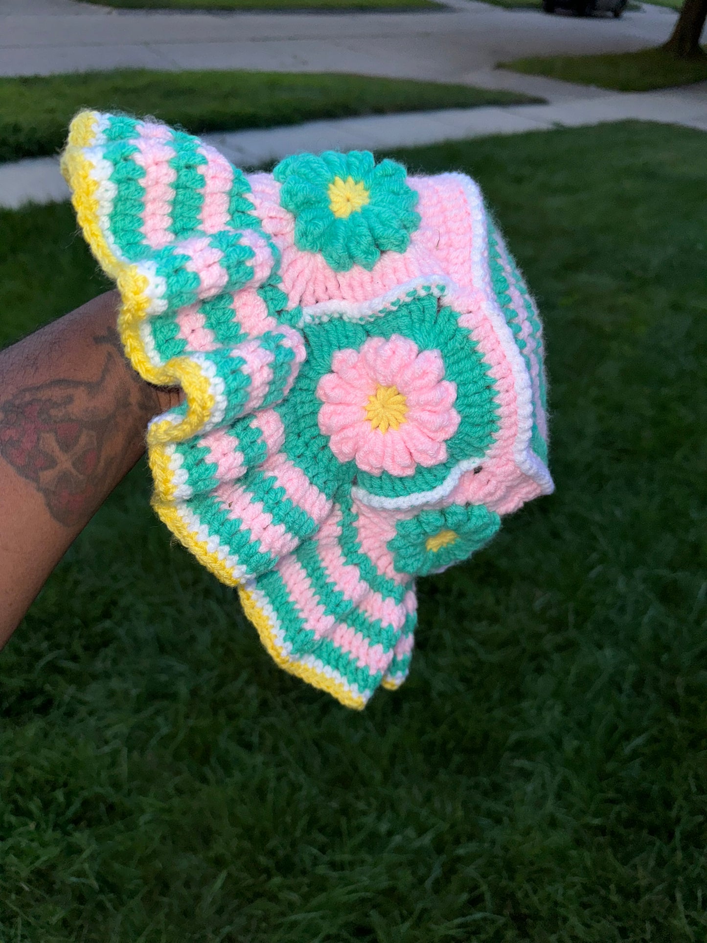 Custom Flower Crochet Bucket Hats